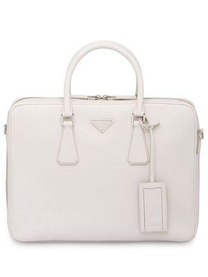 Prada Saffiano leather briefcase - White