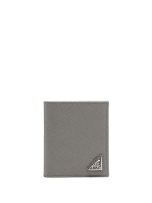 Prada saffiano logo-plaque wallet - Grey