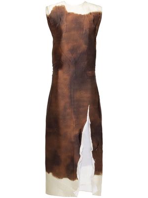 Prada satin printed maxi dress - Brown