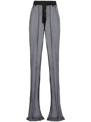 Prada semi-sheer flared trousers - Black