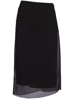 Prada semi-sheer midi pencil skirt - Black