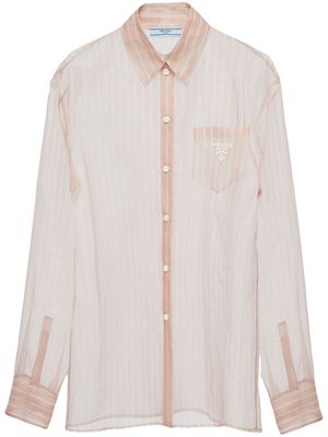 Prada semi-sheer striped shirt - Pink