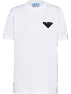 Prada sequin-embellished short-sleeve T-shirt - White