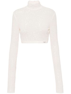 Prada sequinned cropped top - White