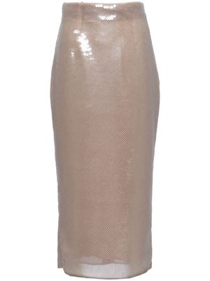 Prada sequinned pencil midi skirt - Neutrals