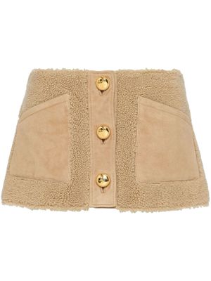 Prada shearling mini skirt - Brown