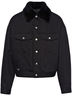 Prada shearling-trim blouson jacket - Black