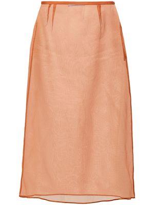 Prada sheer organza midi skirt - Orange