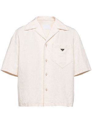 Prada short-sleeved chambray shirt - Neutrals