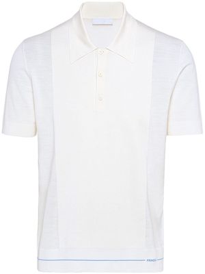 Prada short-sleeved wool polo shirt - White