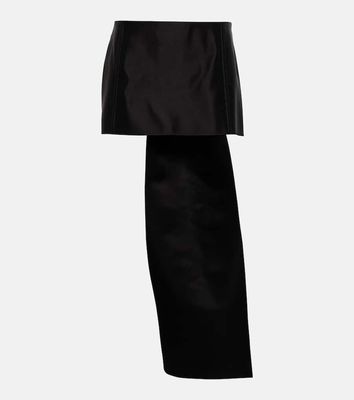 Prada Silk satin miniskirt with train