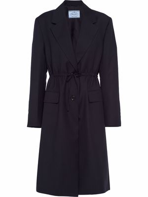 Prada single-breasted bratavia drawstring coat - Black