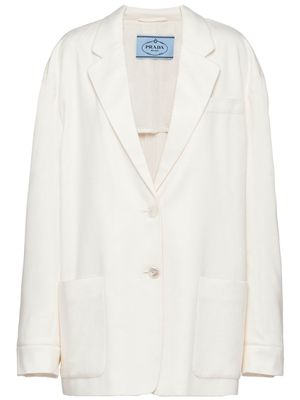 Prada single-breasted chashmere coat - White