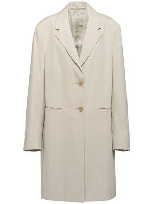 Prada single-breasted cotton coat - Neutrals