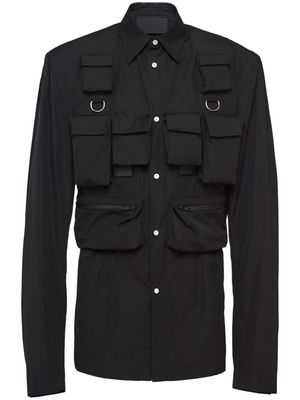 Prada single-breasted cotton jacket - Black