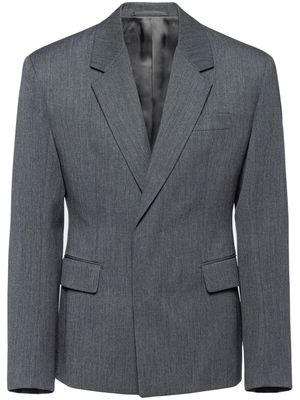 Prada single-breasted virgin wool blazer - Grey