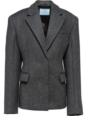Prada single-breasted wool blazer - Grey