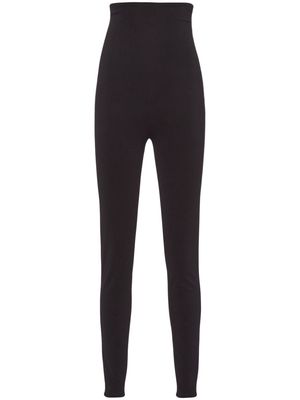 Prada skinny-cut stretch-jersey trousers - Black