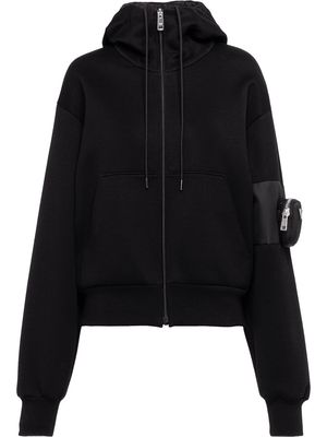 Prada sleeve zip pocket hoodie - Black