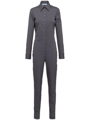 Prada slim-fit long sleeves jumpsuit - Grey