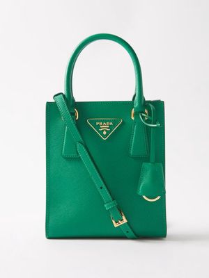 Prada - Small Saffiano-leather Cross-body Bag - Womens - Green