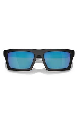 PRADA SPORT 55mm Rectangular Sunglasses in Black/Green Blue 