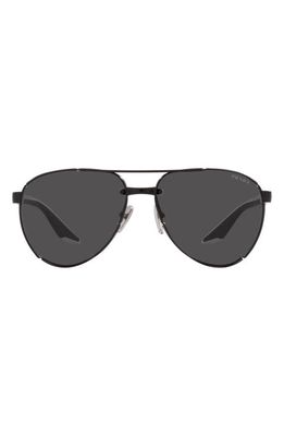 PRADA SPORT 61mm Pilot Sunglasses in Matte Black