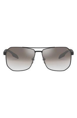 PRADA SPORT 62mm Oversize Gradient Pillow Sunglasses in Matte Black