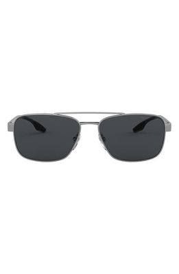 PRADA SPORT 62mm Polarized Oversize Pillow Sunglasses in Gunmetal