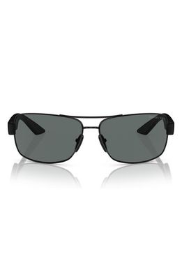 PRADA SPORT 65mm Oversize Polarized Pillow Sunglasses in Black