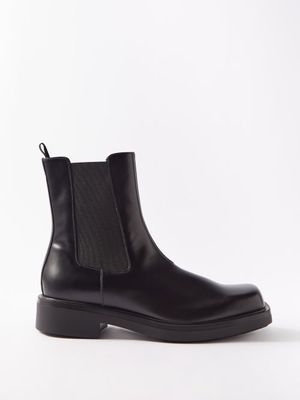 Prada - Square-toe Leather Chelsea Boots - Mens - Black