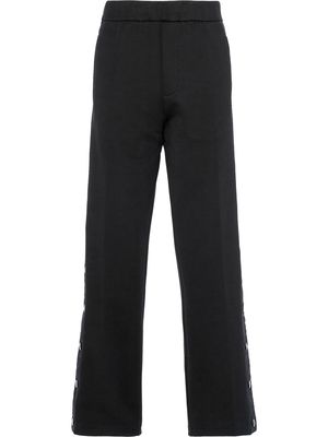 Prada straight-leg press stud cotton trousers - Black
