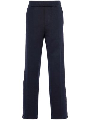 Prada straight-leg press stud cotton trousers - Blue