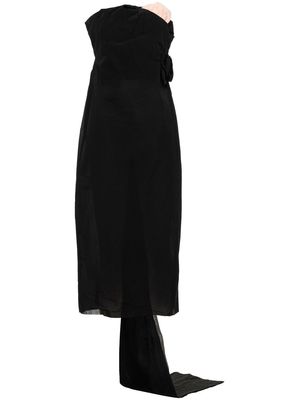 Prada strapless drape-detail midi dress - Black