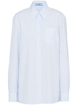 Prada striped cotton-poplin shirt - White