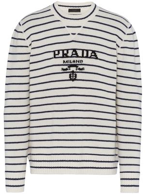 Prada striped knit jumper - White