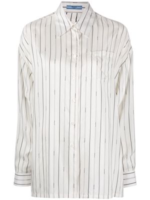 Prada striped long-sleeve shirt - White
