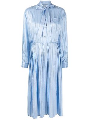 Prada striped silk midi dress - Blue