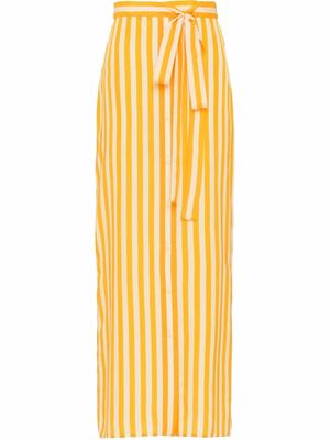 Prada striped silk skirt - White