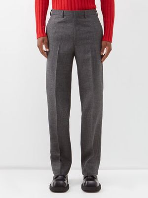 Prada - Stuoia Wool Suit Trousers - Mens - Slate