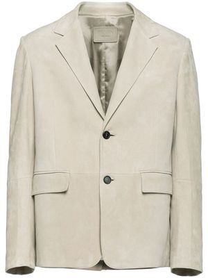 Prada suede blazer jacket - Neutrals