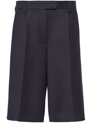 Prada tailored knee-length gabardine shorts - Blue