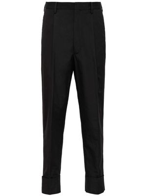 Prada tailored pleated cotton trousers - Black