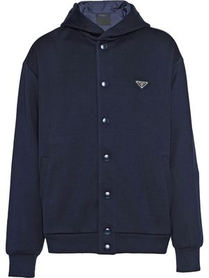 Prada technical cotton hoodie - Blue
