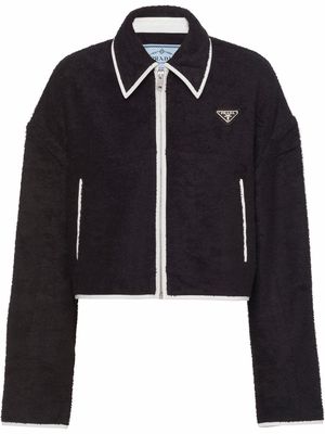 Prada terrycloth zip-up jacket - Black