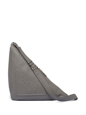Prada Triangle leather messenger bag - Grey