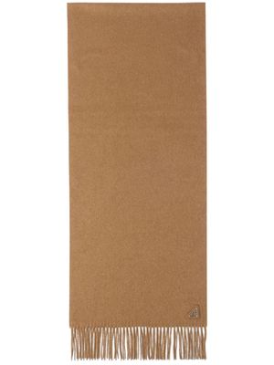 Prada triangle-logo cashmere scarf - Brown