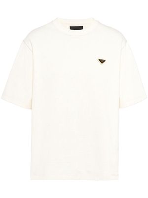 Prada triangle-logo cotton T-shirt - Neutrals