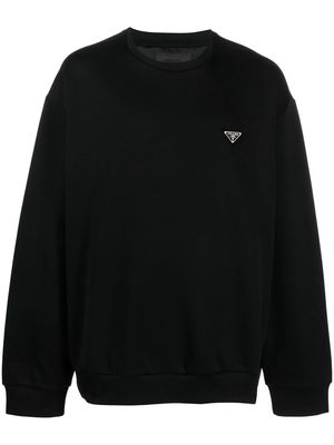 Prada triangle-logo crewneck sweatshirt - Black