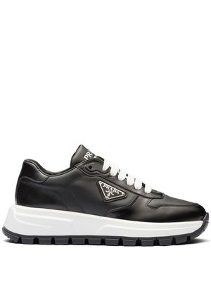 Prada triangle-logo lace-up sneakers - Black